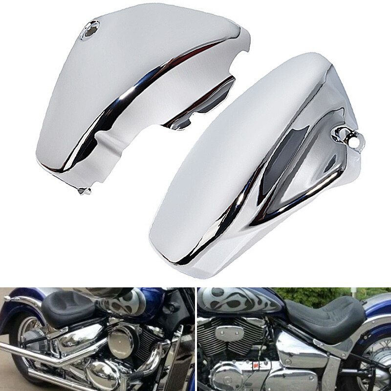 Chrome Side Battery Fairing Cover For Suzuki Boulevard C50 C50T VL800 2001-2007