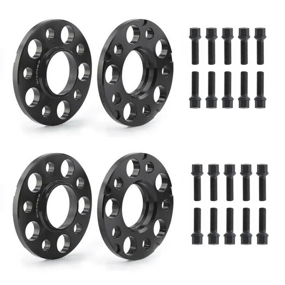 KSP 2pcs 12.7mm+2pcs 15mm 5x112mm Wheel Spacers For Audi A4 A5 A6 A8 Q5 Q7 Q8
