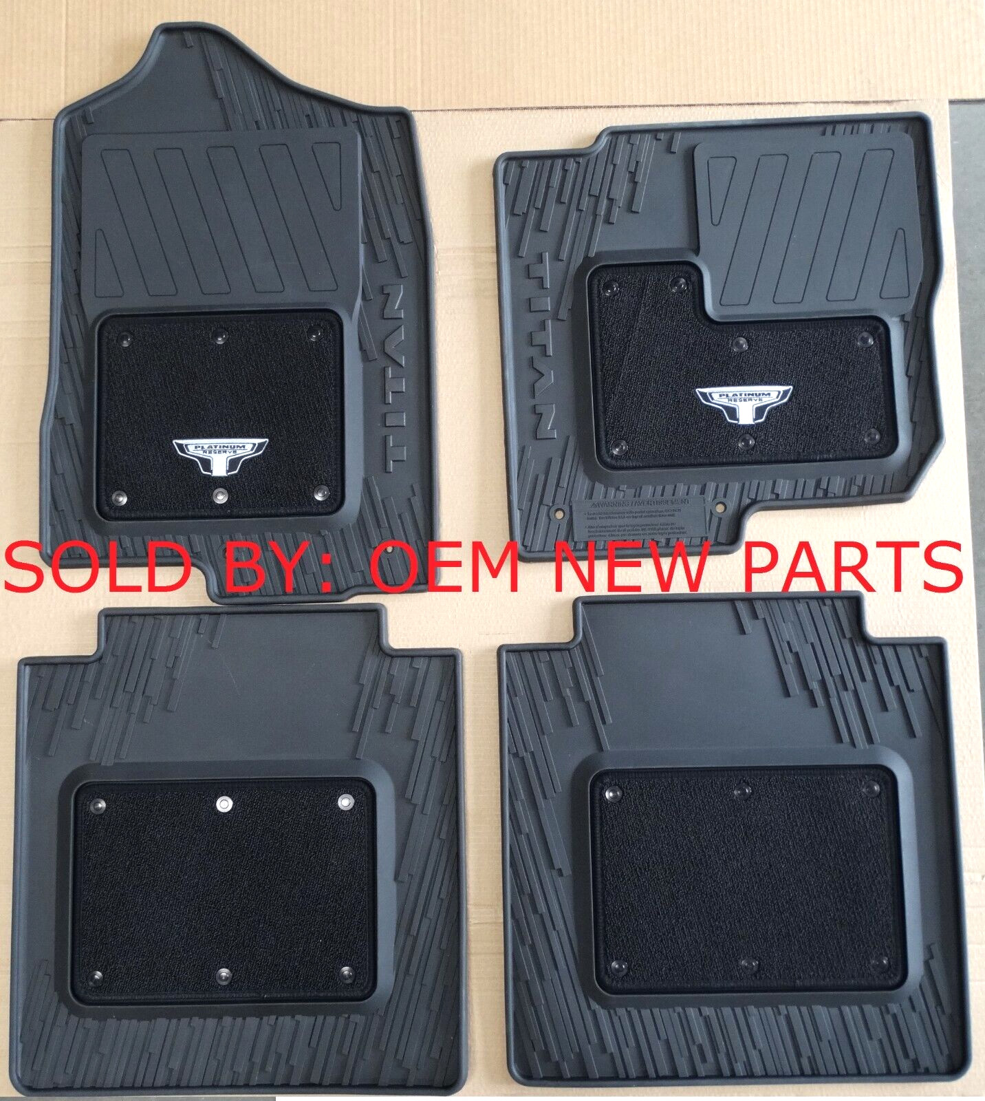 2016-2023 Nissan Titan Floor Mat OEM Rubber Weather Platinum Reserve 999E1W4C00