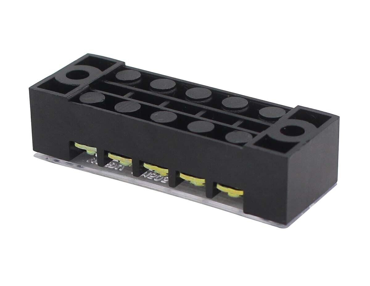 15A Dual Row 5 Position Screw Terminal Electric Barrier Strip Block 600V 5 Sets