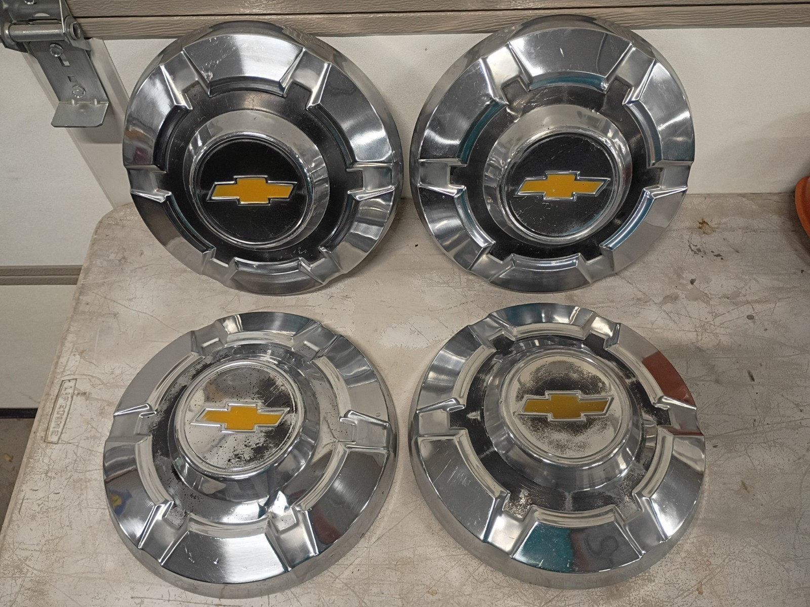 (4) 1967-1972 Chevy Truck 3/4 1 TON Dog Dish Hubcaps 12 inch 1973-1979 Square