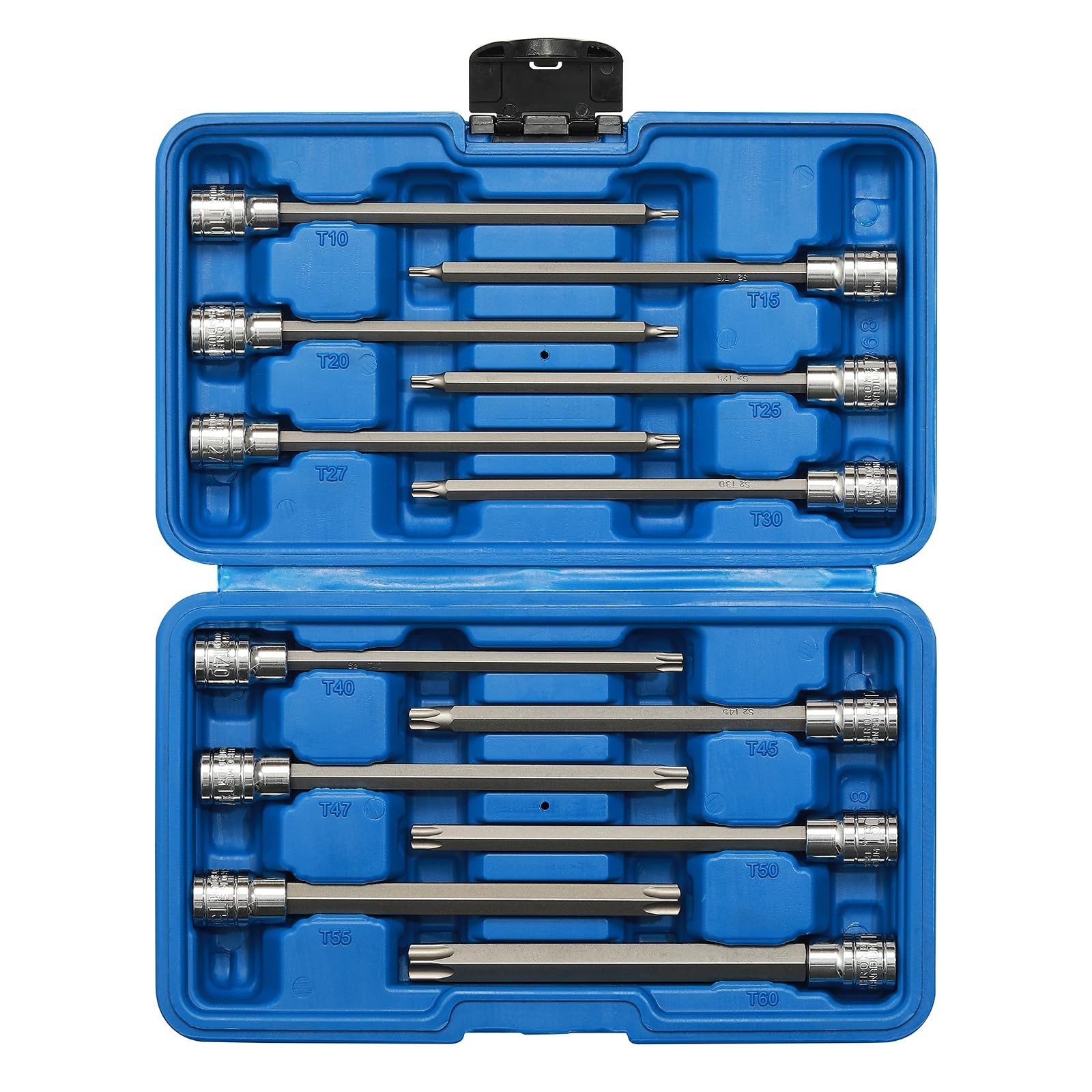 12PCS Extra Long Torx Bit Socket Set 3/8″ Drive, CR-V S2 Steel, T10-T60, 5.9″ Le