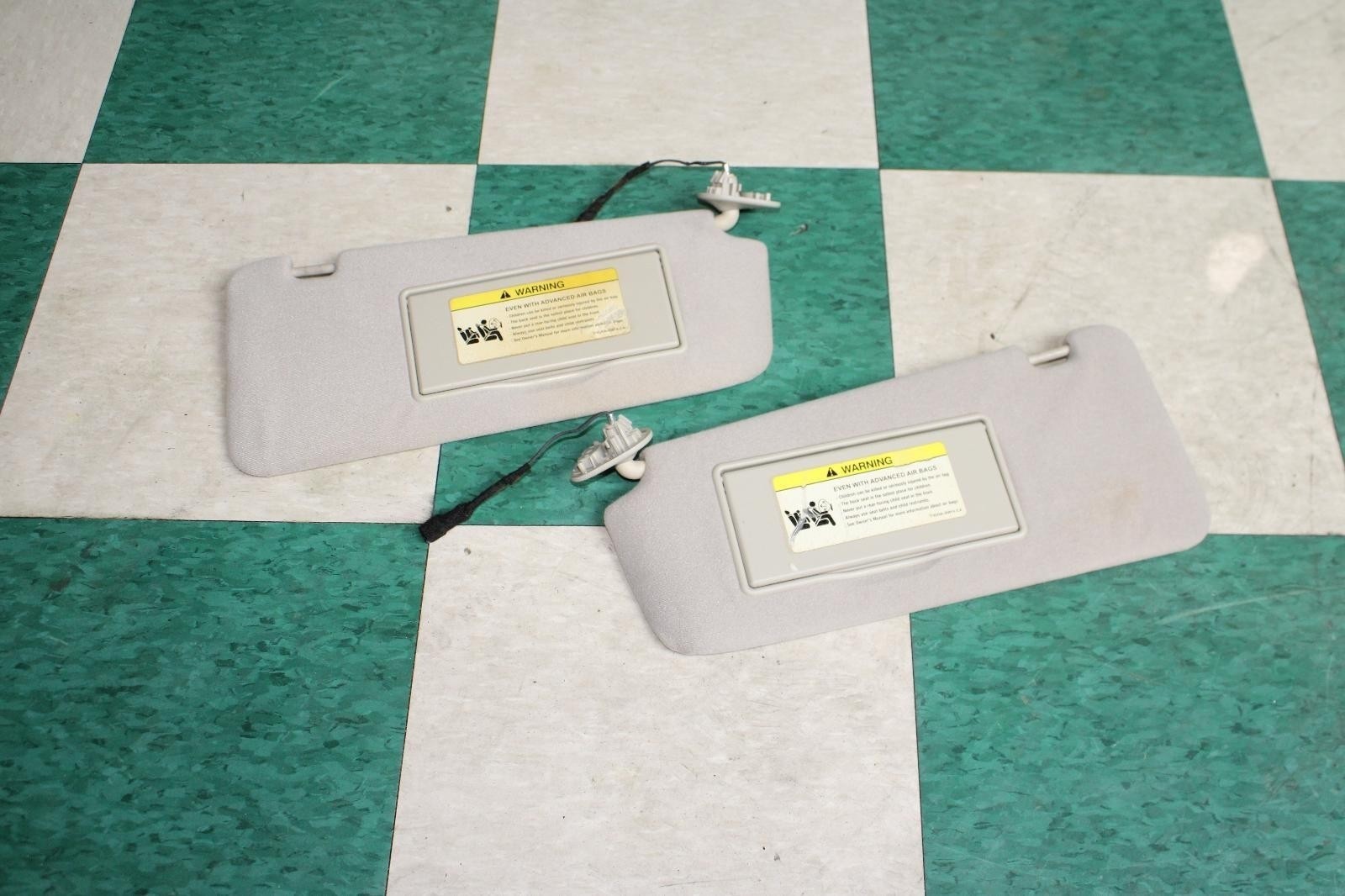 04-07 XJ8 Sand Tan Left Right Pair Overhead Sun Visor Illuminated Factory OEM OE