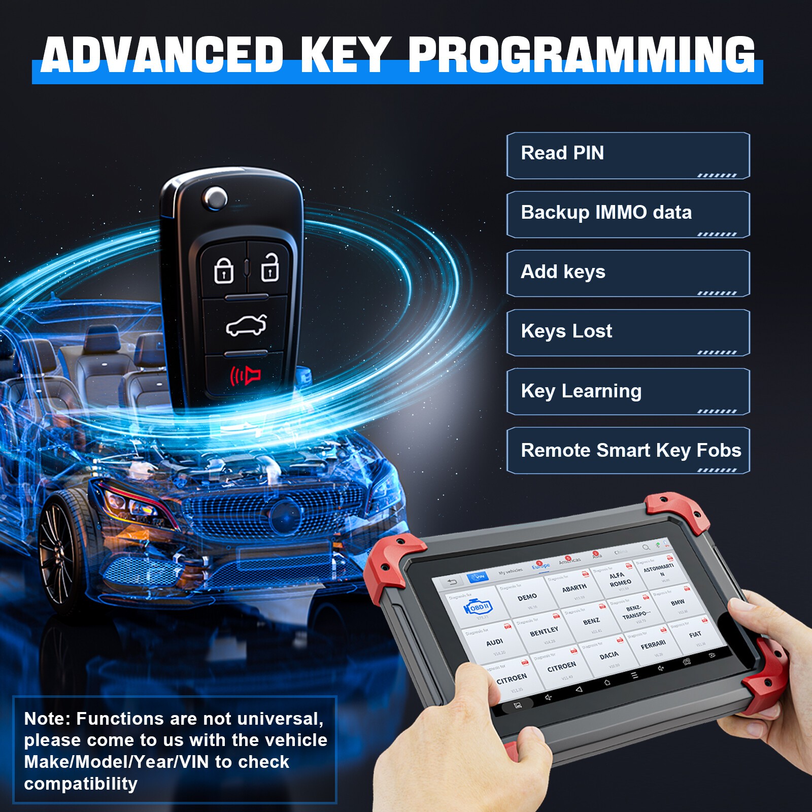 XTOOL D7 Car Diagnostic Scanner BiDirectional Full System Scan Auto VIN FCA NEW