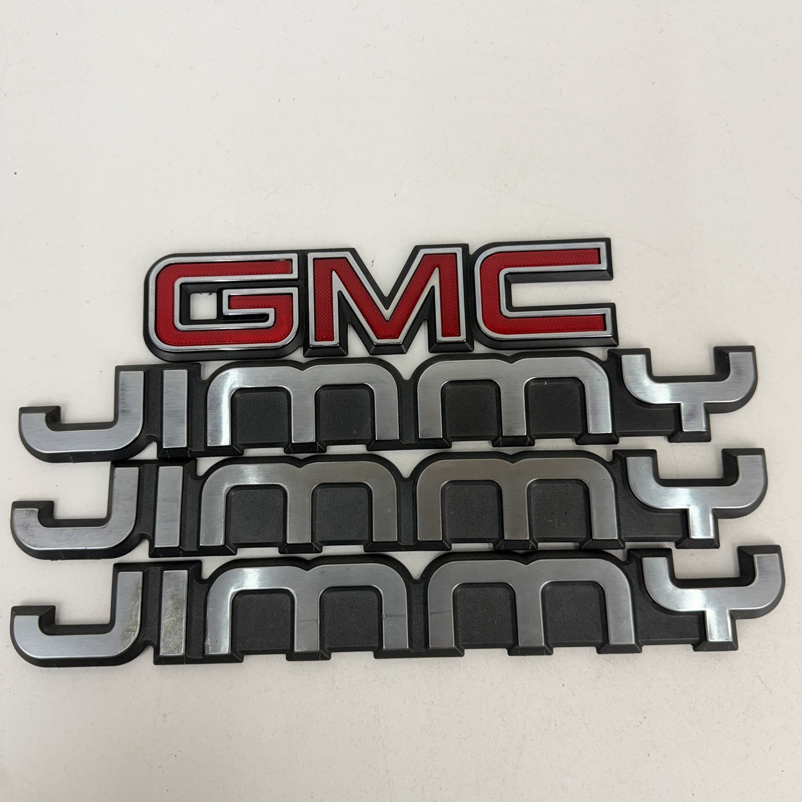 97-03 GMC Jimmy Side Door Logo 15700054 Tailgate Emblem 15029627 Badge 4 Pc Set