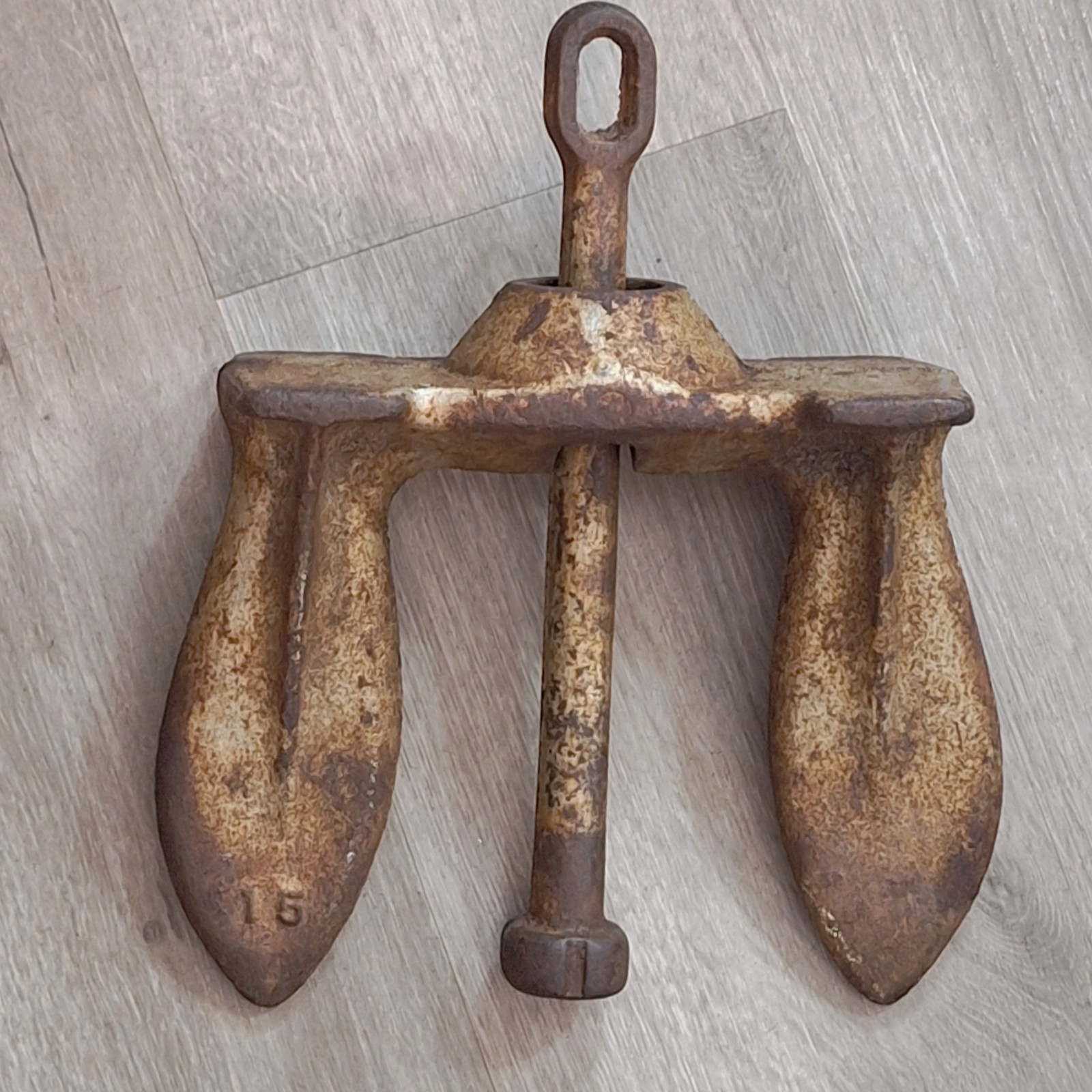Vintage 15 LB Cast Iron Boat Anchor Unmarked Navy Style Anchor – FREE SHIPPING