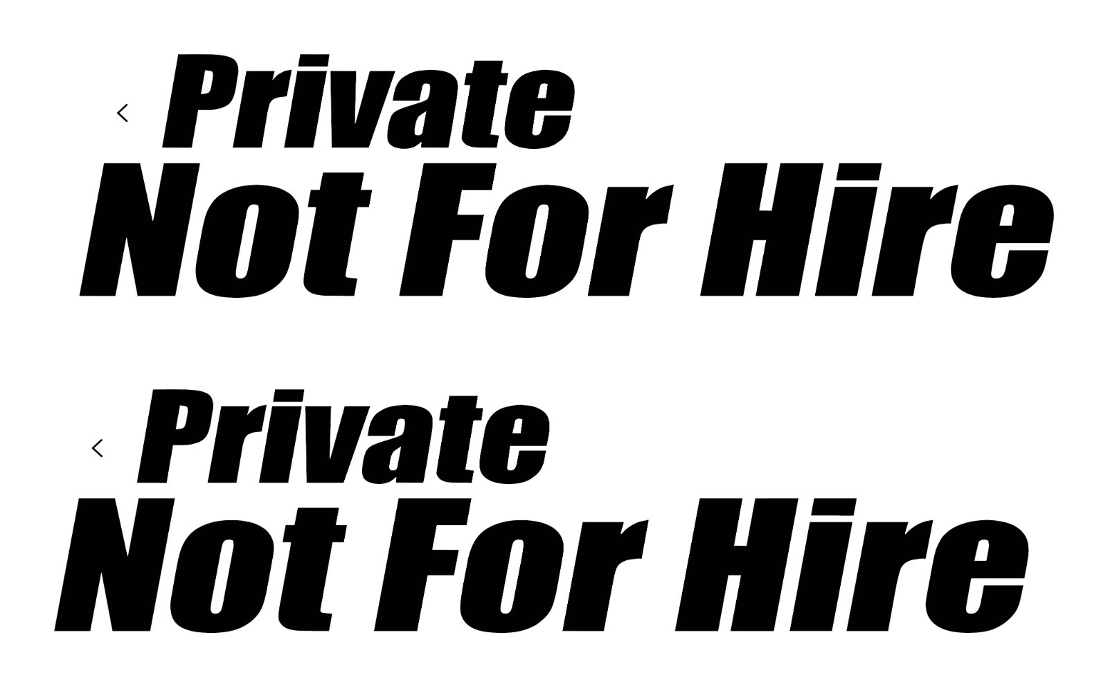 Private Coach vinyl Decals Not for Hire for car tow truck personal trailer van