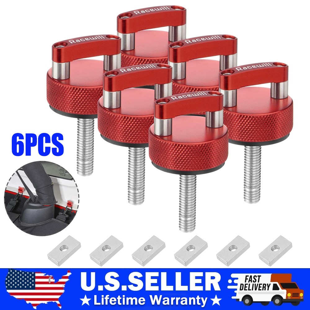6 Pcs Quick Removal Thumb Screw fit for Jeep Wrangler JK 2007-20018 JL 2018-2022
