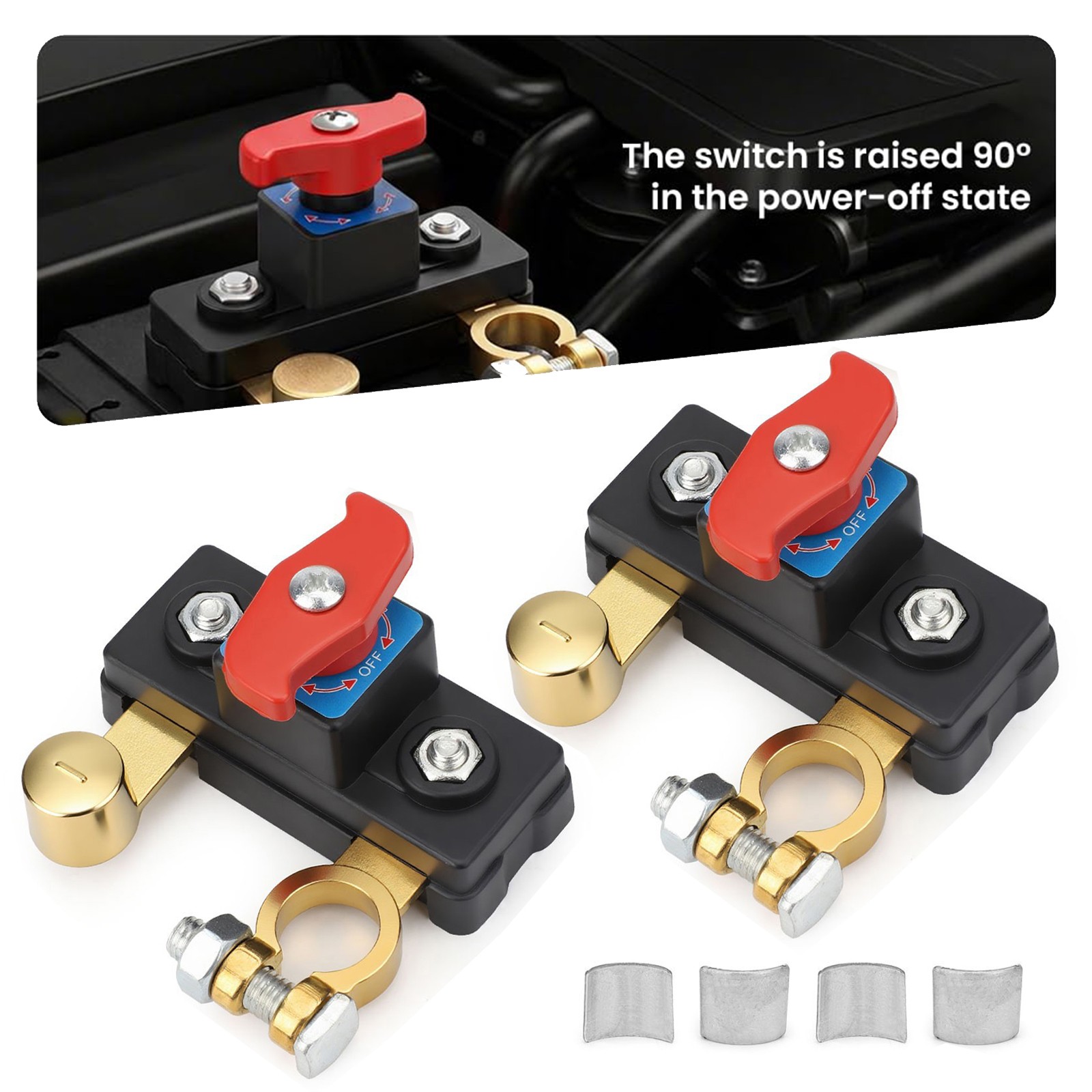 2× Universal Battery Disconnect Switch 12V / 24V Cut Off Isolator for Cars RV US