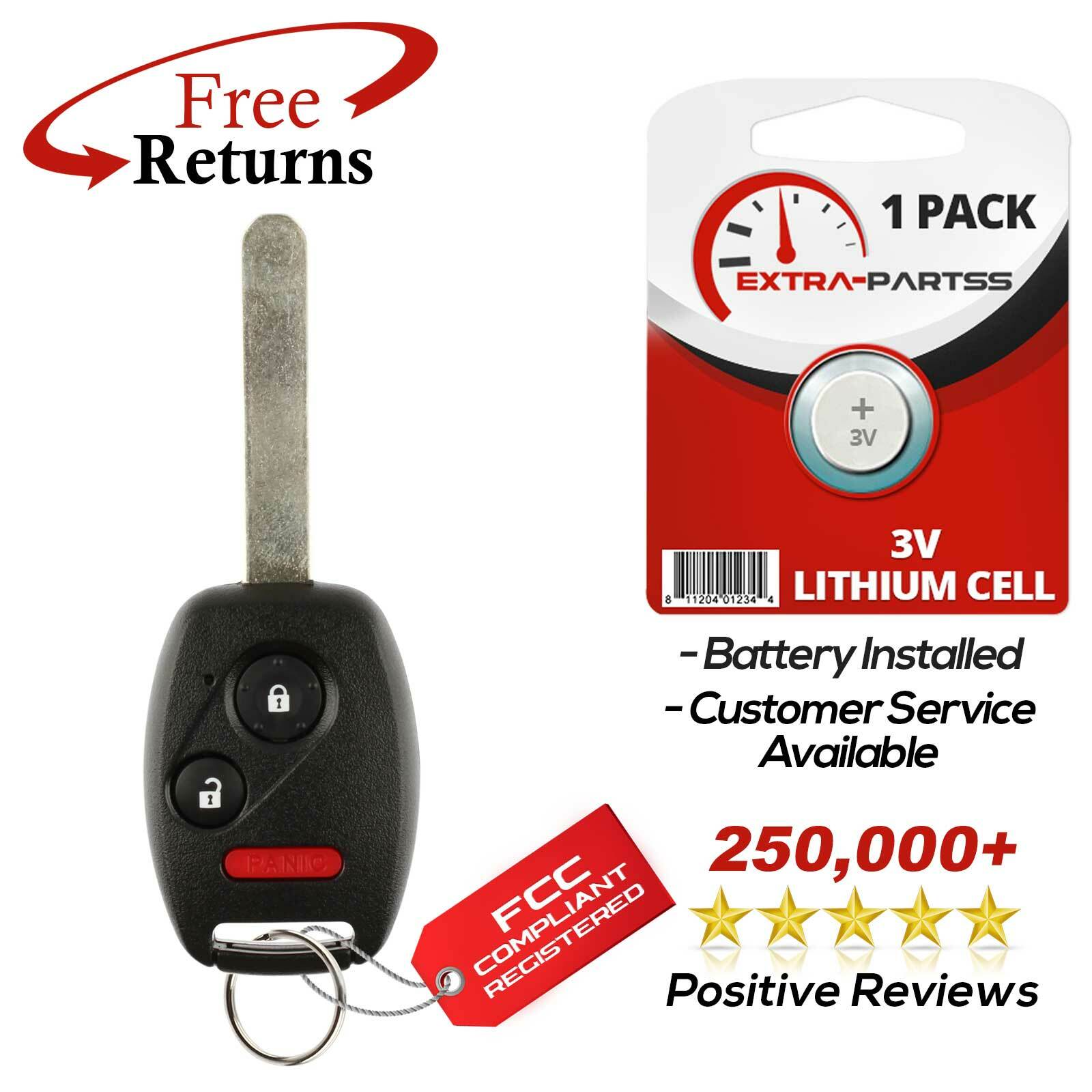 For 2005 2006 2007 2008 Honda Pilot Keyless Entry Remote Key Fob Transmitter