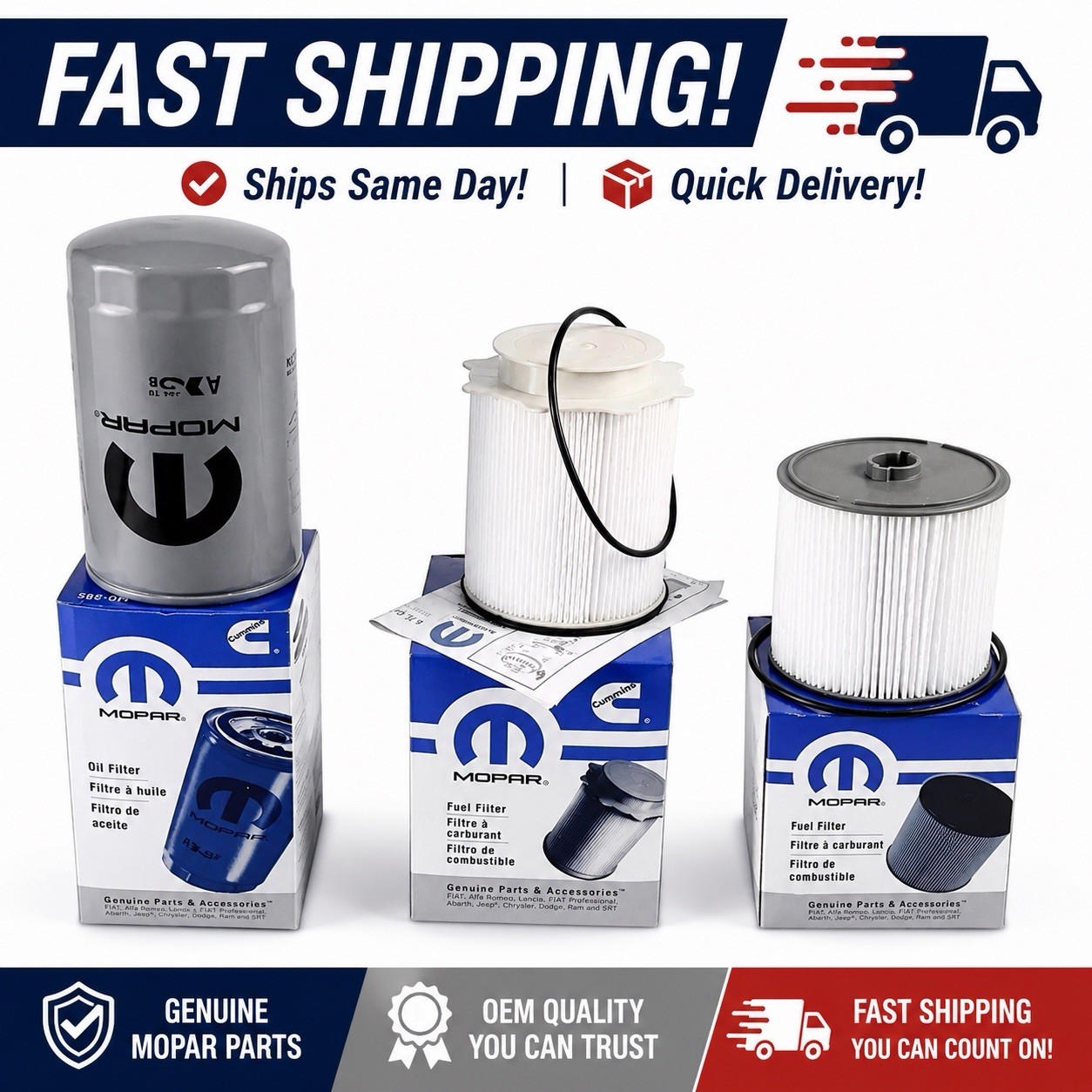 MOPAR 2019-2023 Ram 2500 3500 4500 5500 Diesel Fuel+Oil Filter Assembly 6.7L