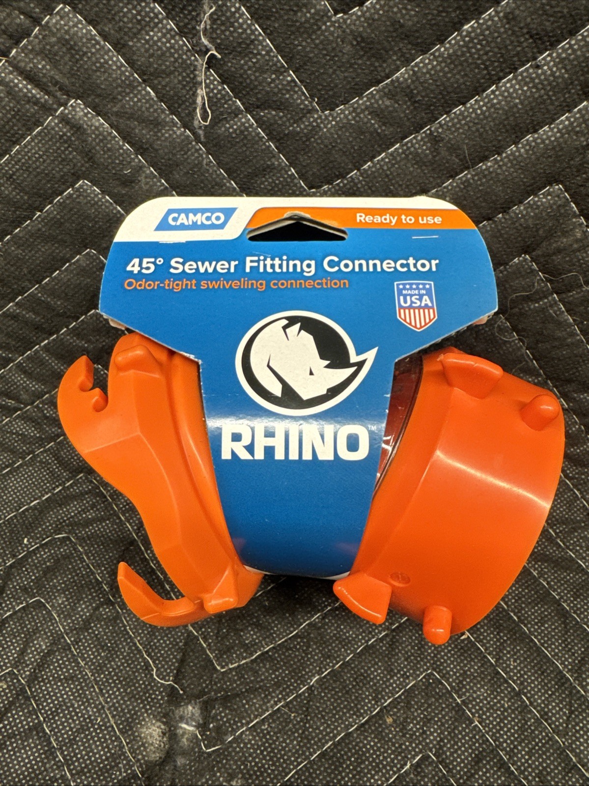 RV/Camper Rhino Clear 45 degree Sewer Fitting Connector 39848