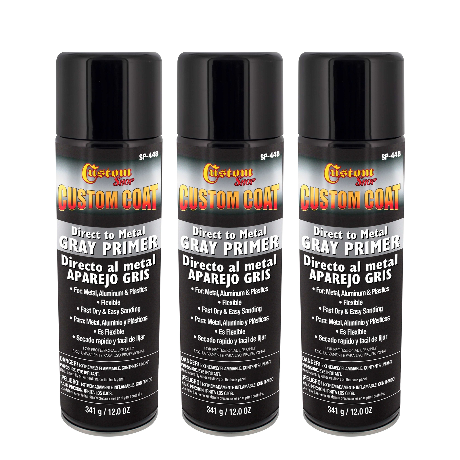 Custom Coat 1K High Build Primer – Grey – Automotive and Industrial Use (3 Pack)
