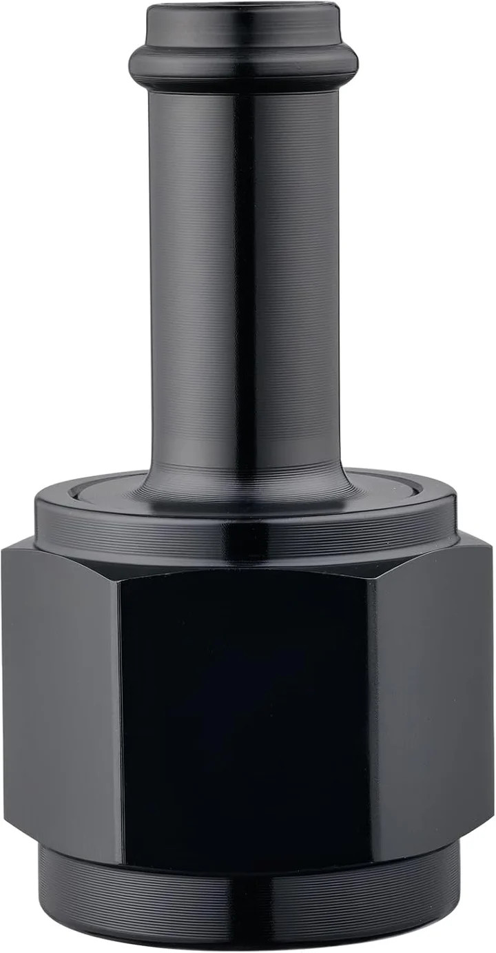 6AN Female to 1/4 Barb Hose Fitting Adapter Straight Swivel Aluminum Black 1pc