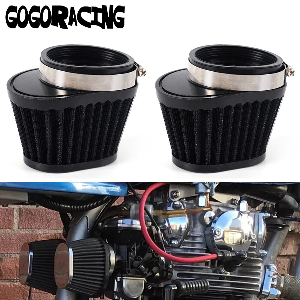 2X 51mm 2inch Air Intake Filter Cleaner Pod For Universal Motorcycle Reusable