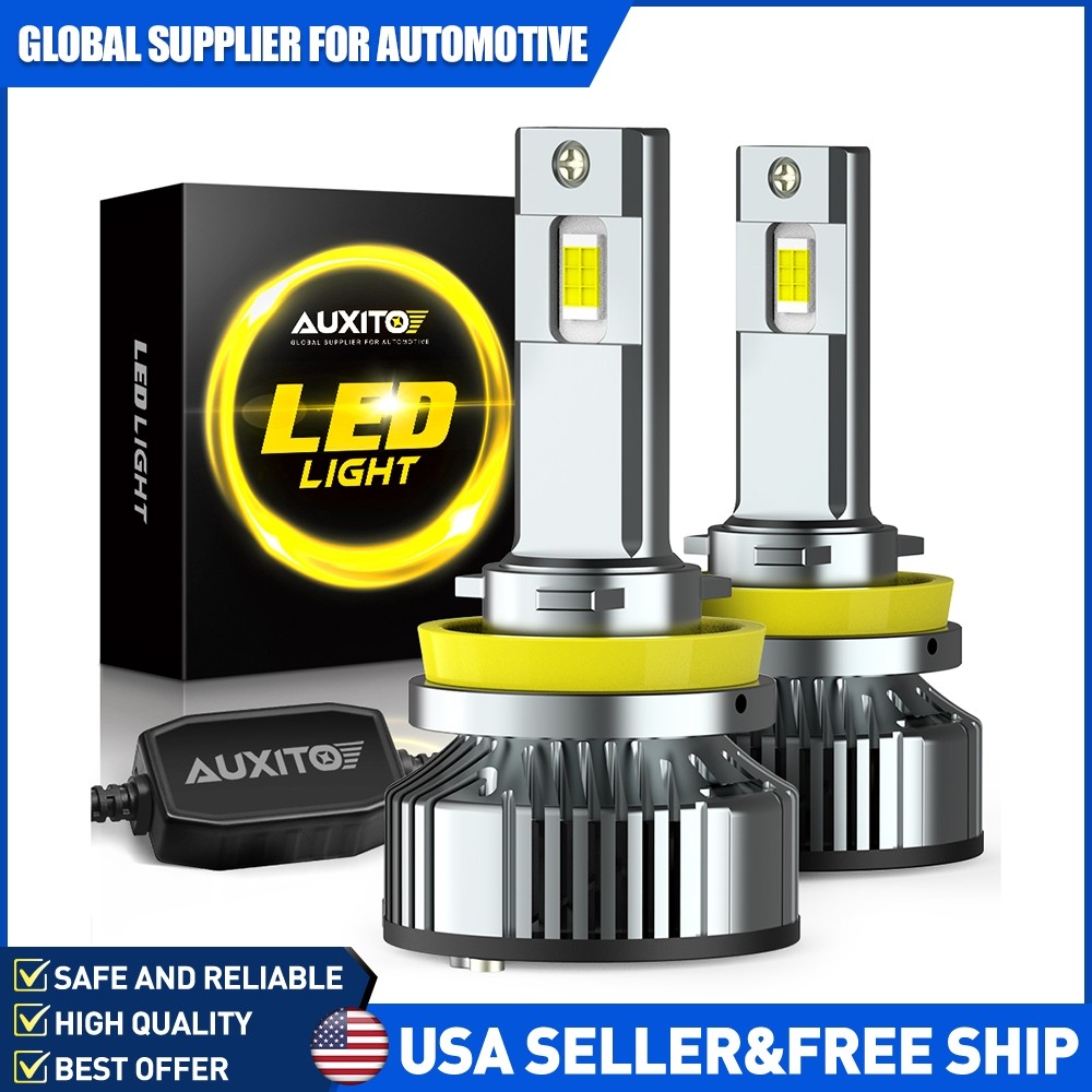 AUXITO H8 H9 H11 LED Headlight Bulbs 24000LM 120W 6500K White Canbus Ready Y19