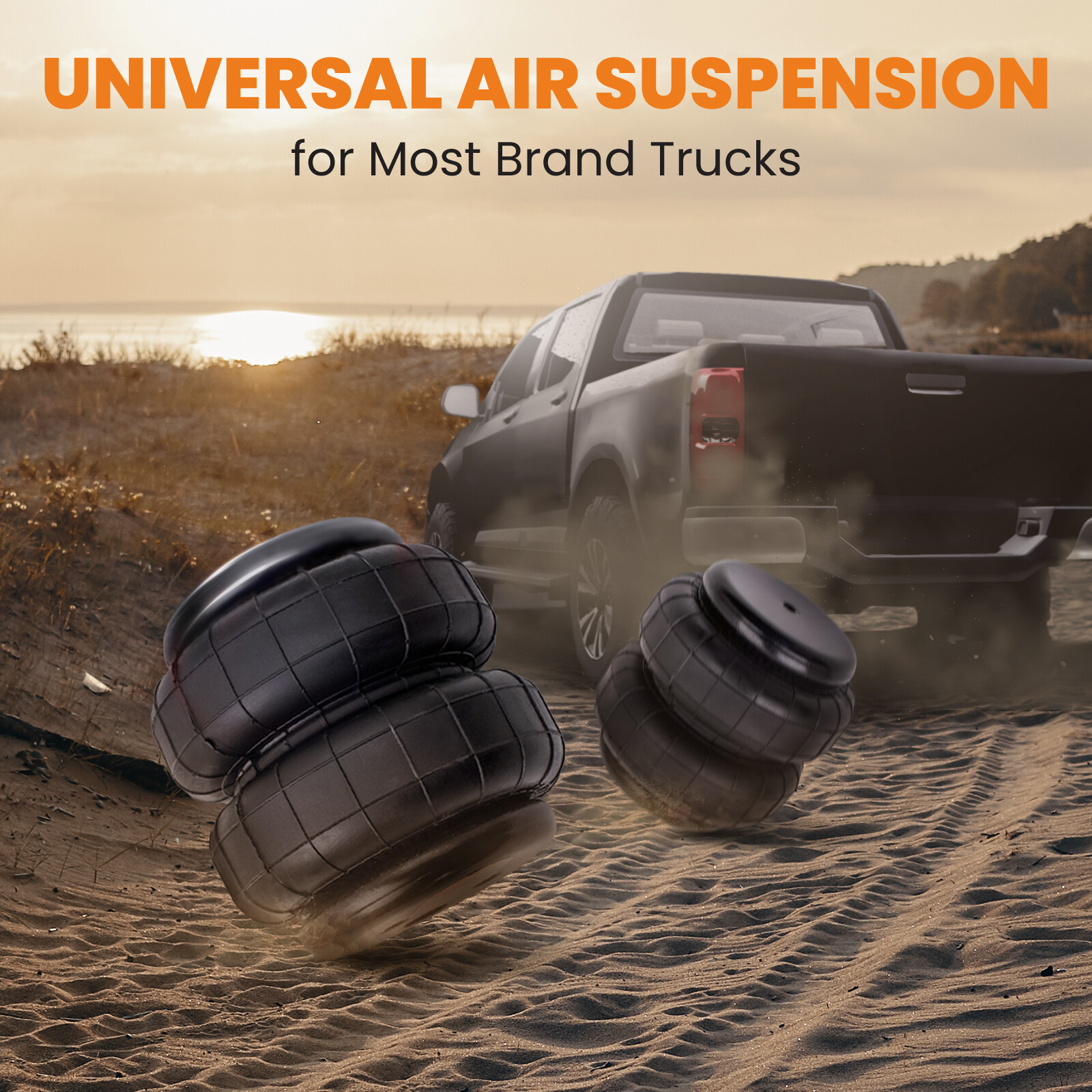2 Pcs Standard 2500 lb Air Ride Suspension Bags 1/2″npt Single Port Heavy Duty