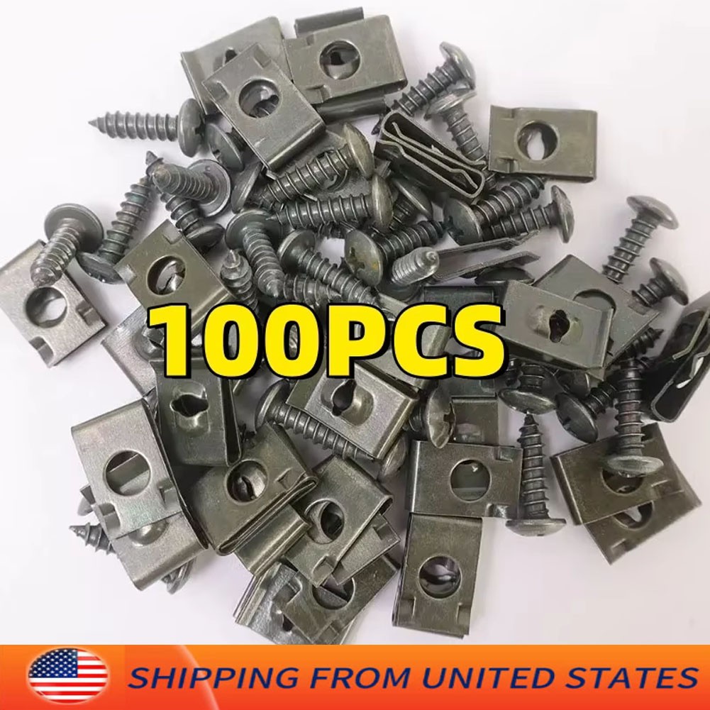 Car Metal Screw Clips Mixed Set U-Type Fastener Clip with Screw Anti-rust Fender