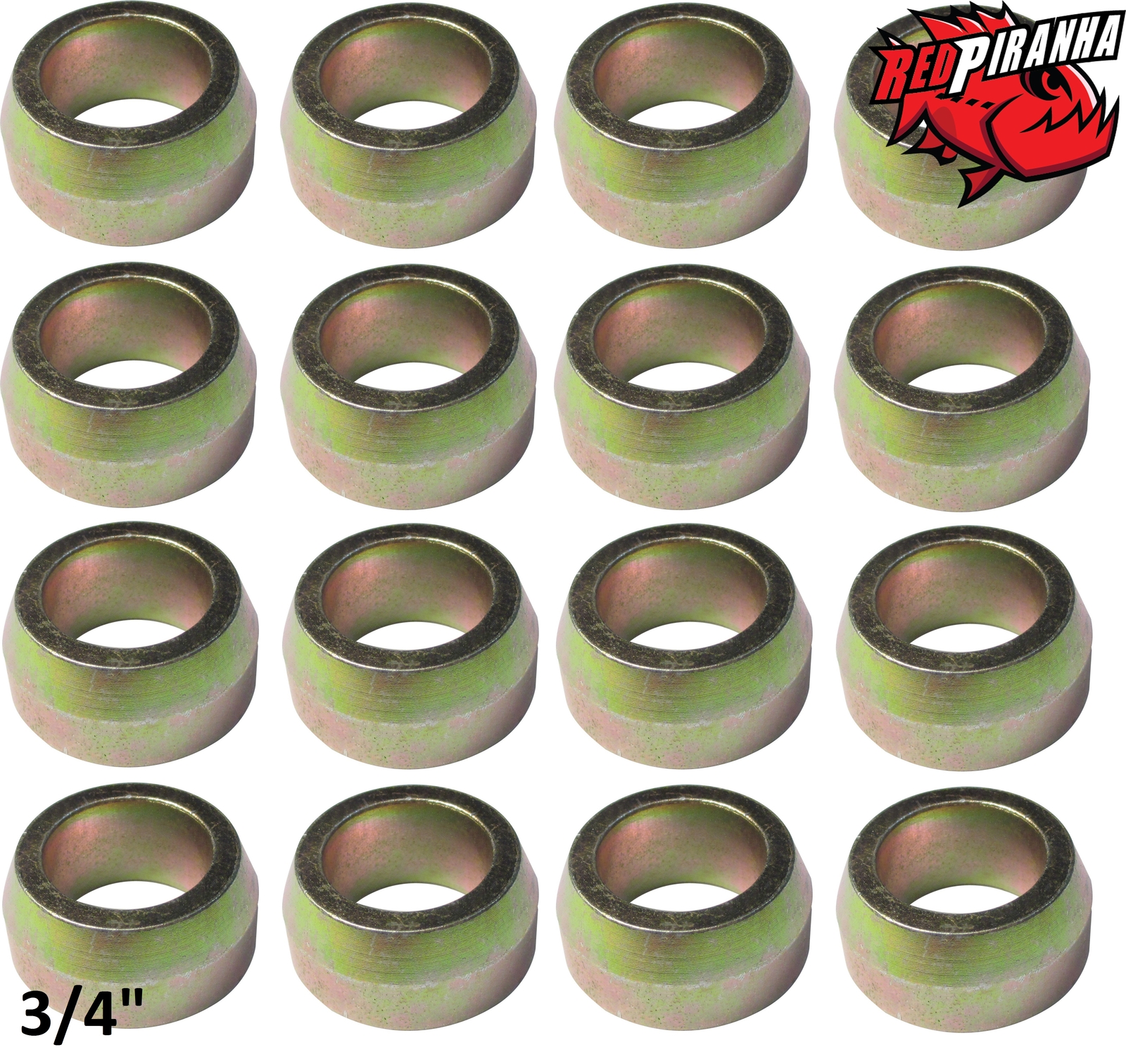 3/4″ PREMIUM – RED PIRANHA- STEEL HEIM JOINT CONE SPACER ROD END HEIMS 16 PCS