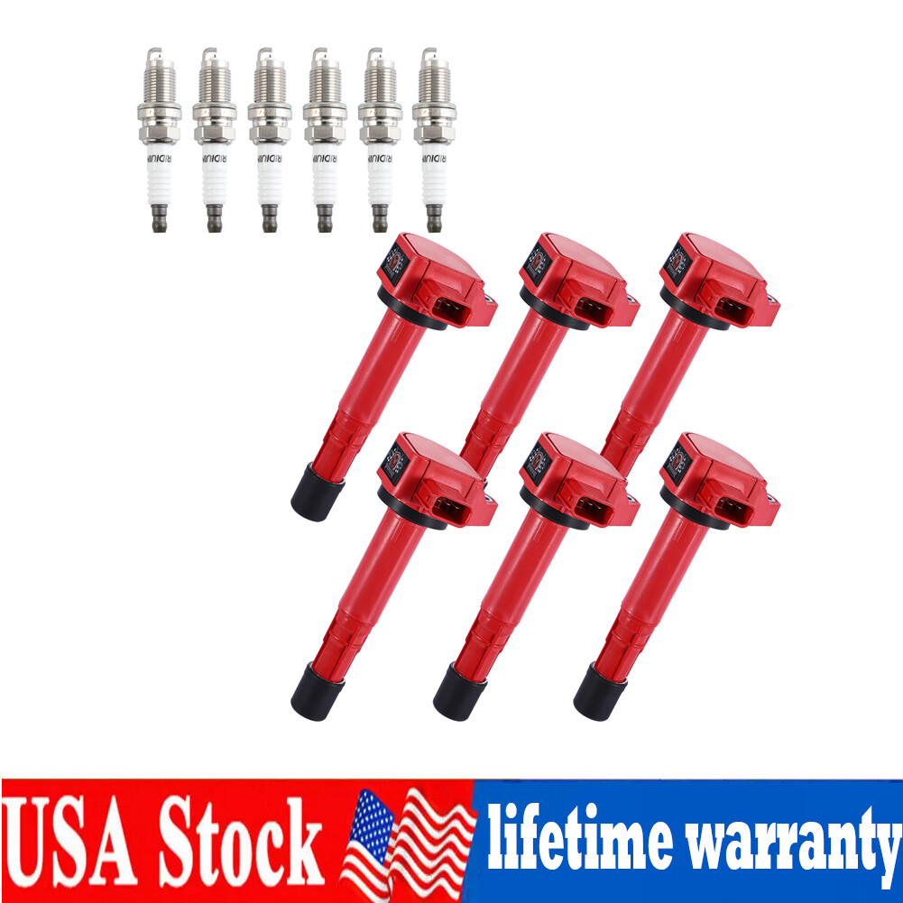 6 Ignition Coils & Spark Plug Pack For 2000-2007 Honda Accord 3.0L 3.5L V6 UF242