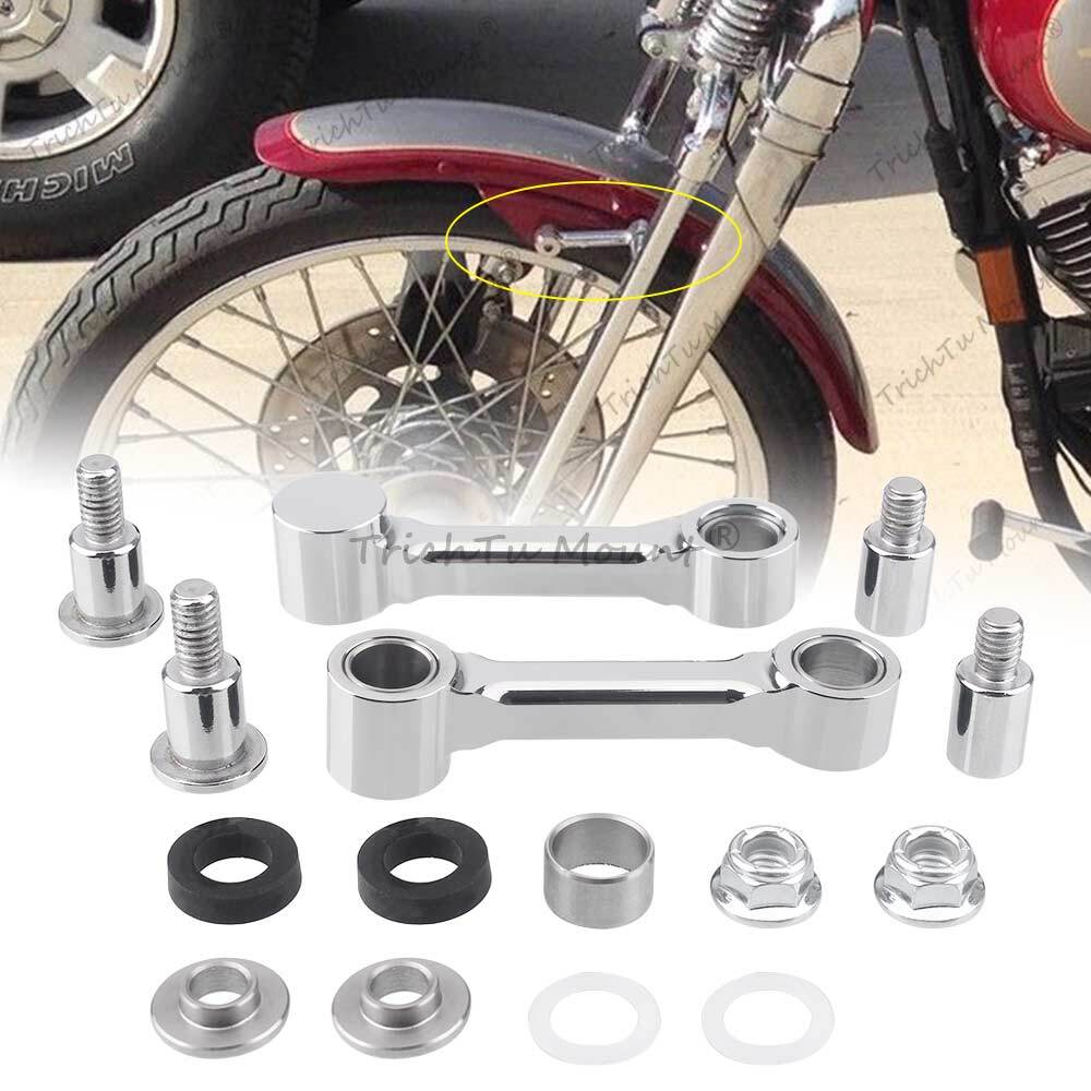 Chrome Front Fender Mount Bracket Kit For Harley Softail Springer FXSTS 1993-06