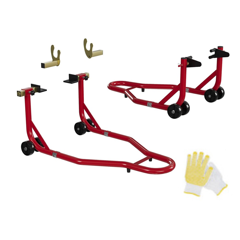 Motorcycle Stand Lift 900Lbs Heavy Duty Capacity Front & Rear Combo Stands Set