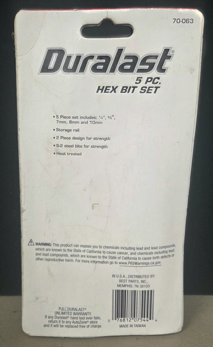 Duralast Hex Bit Set 5pcs