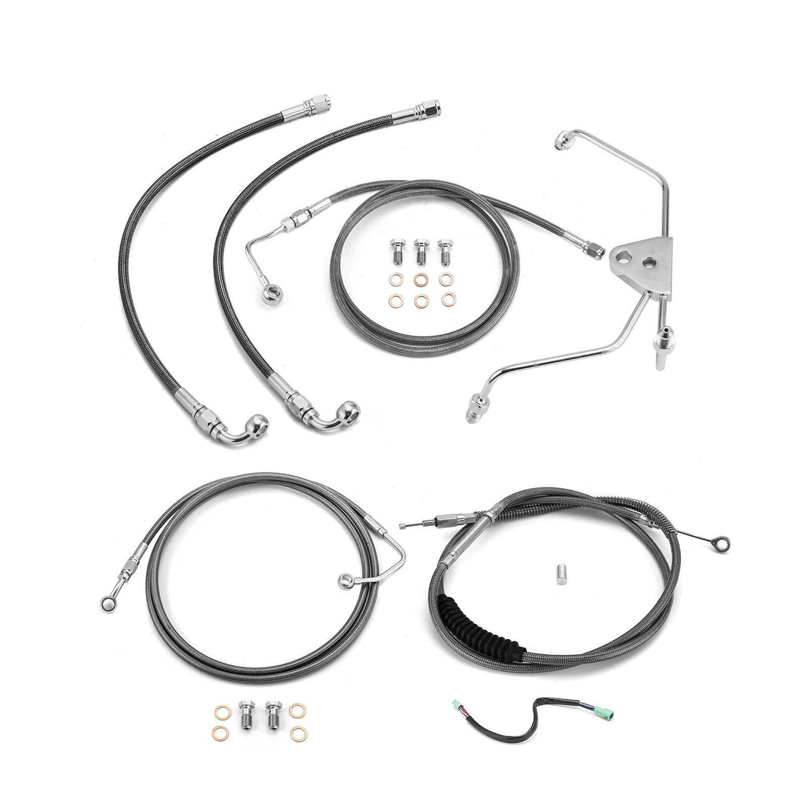 Black Handlebar Cable Kit For 2009-2013 Harley Touring 12″-14″ Handlebar ABS