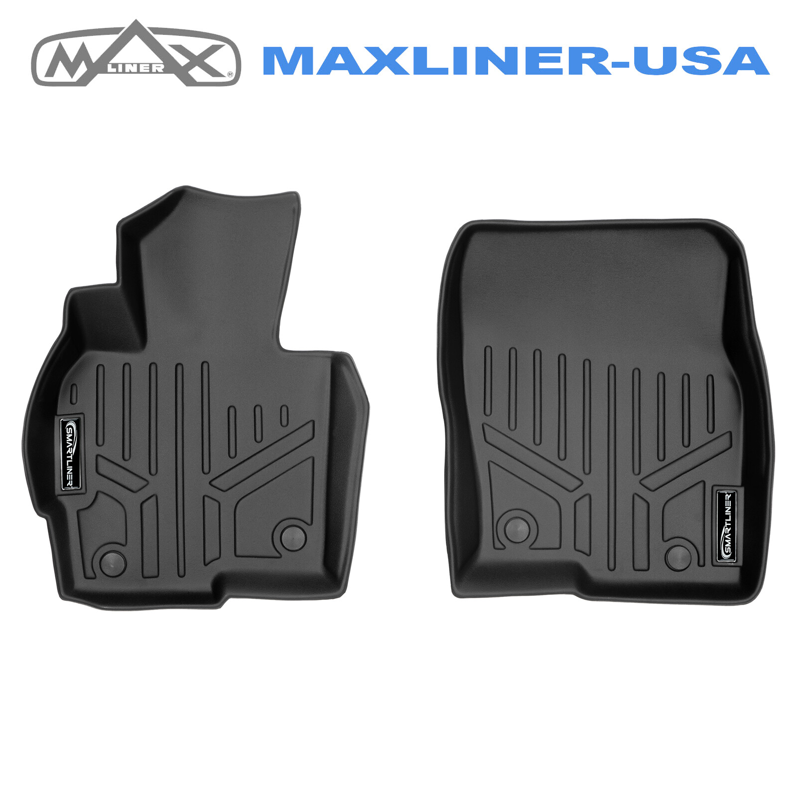 SMARTLINER Custom Fit 1st Row Black Floor Mat Liners For 2013-2016 Mazda CX-5