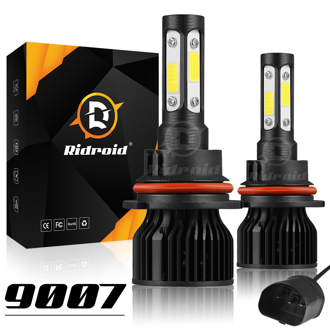 9007 HB5 COB LED Headlight Bulbs Conversion Kit High Low Beam 6000K Super White
