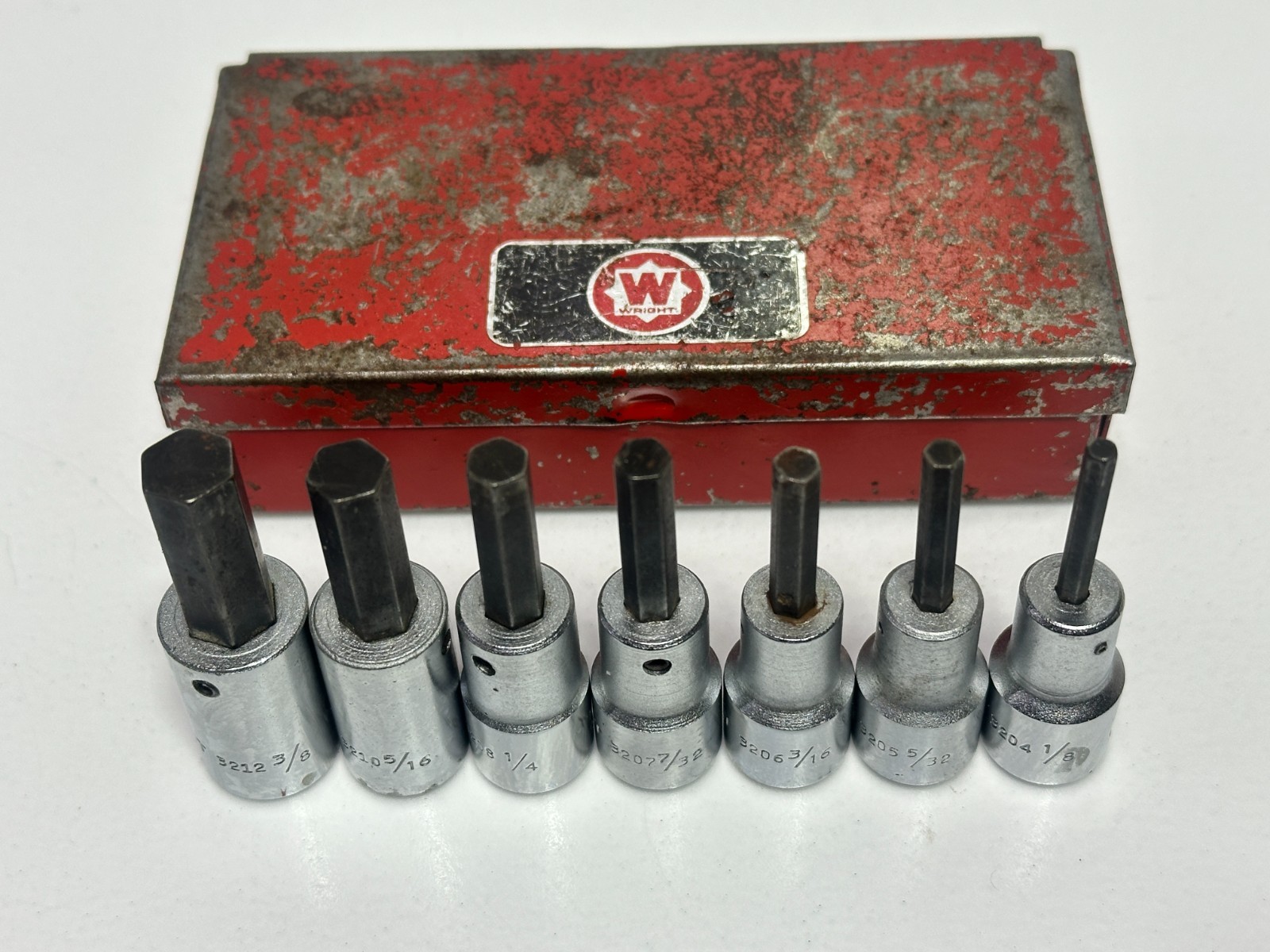 Wright Tool USA 305 7pc 3/8″ Drive Hex Allen Bit Socket Set, SAE 1/8″ – 3/8″