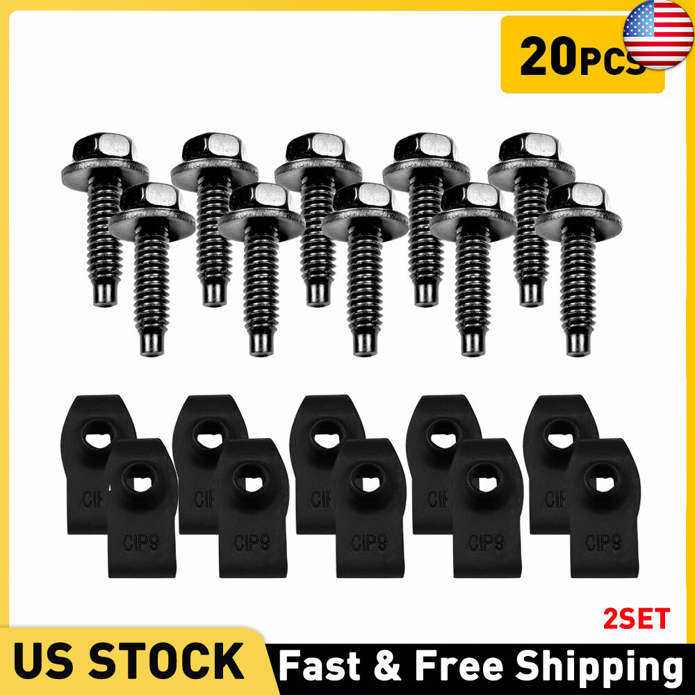 For Ford Truck Body Bolts & U-nut Clips- 5/16-18 x 1-3/16″ Long- 40pcs – #374F