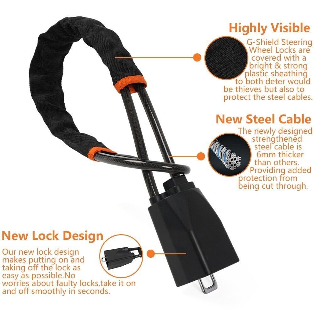 Steering Wheel Lock Anti-Theft Security System Car Truck SUV Auto Lock Universal