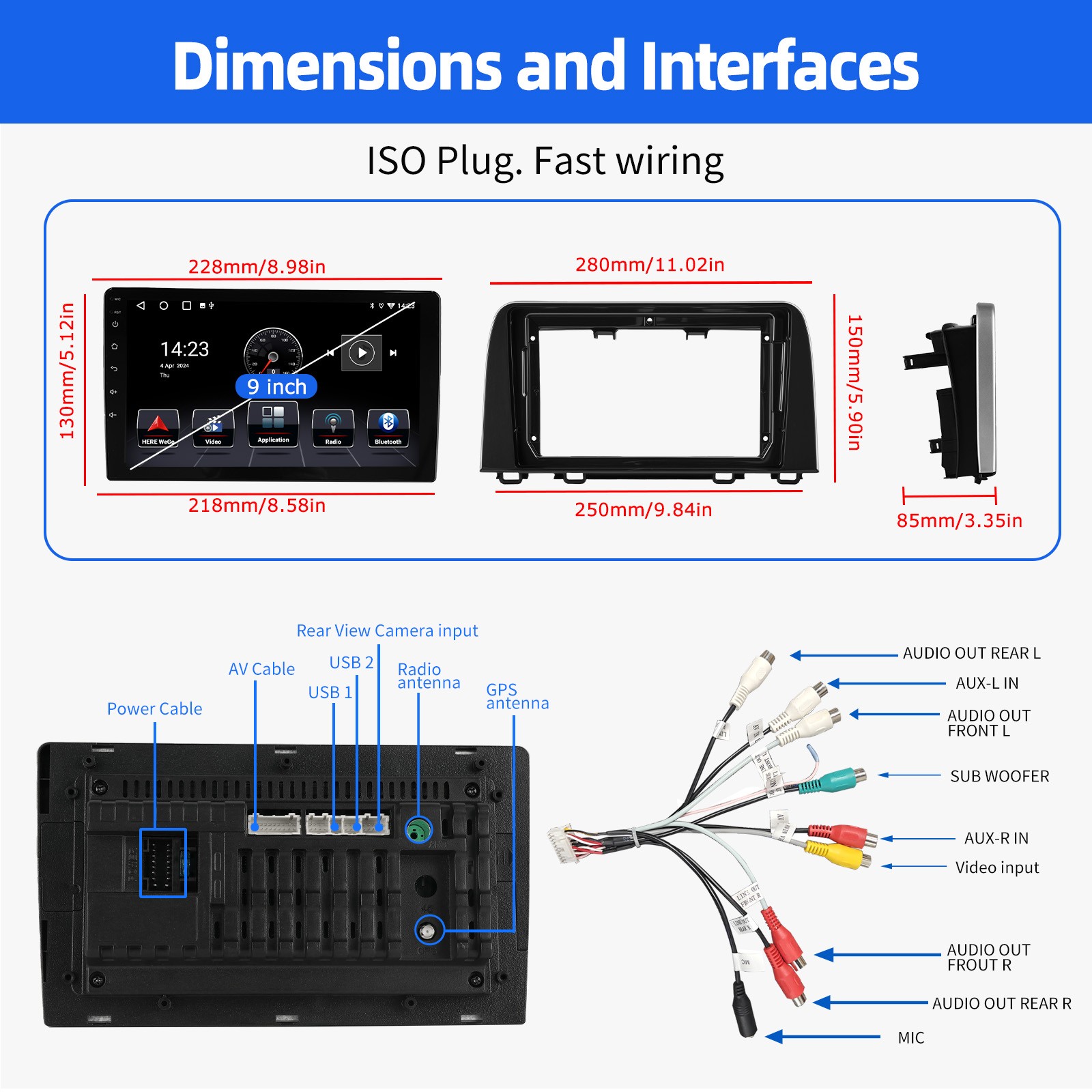 For Honda CRV 2017-2021 Android 14.0 Car Stereo Radio Apple CarPlay GPS Nav Wifi