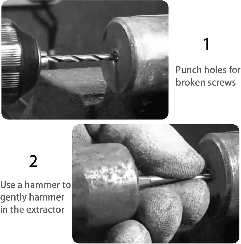 5 Pieces Easy Out Bolt Extractor Set, Straight Fluted Screw Extractor,…