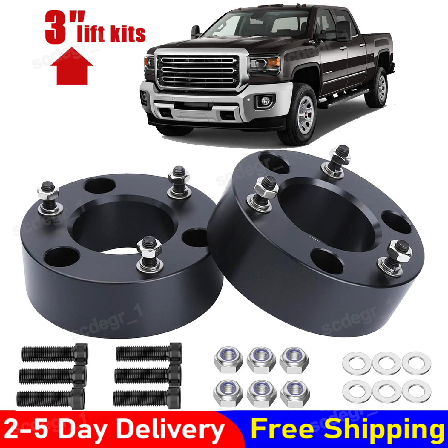 3″ Front Leveling lift kit for 2007-2024 Chevy Silverado GMC Sierra 1500 2WD 4WD