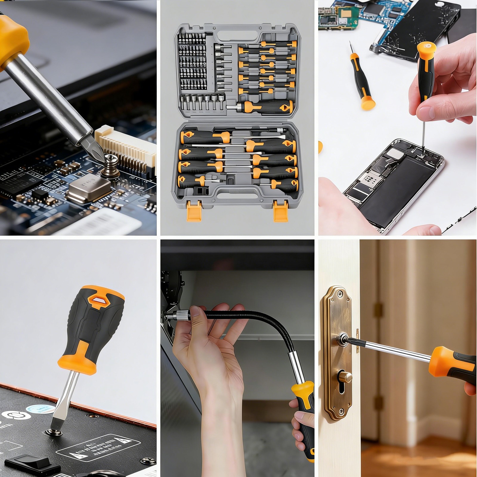73pc Magnetic Screwdriver & Hex Torx Screw Bit Set Precision Extension Handle US