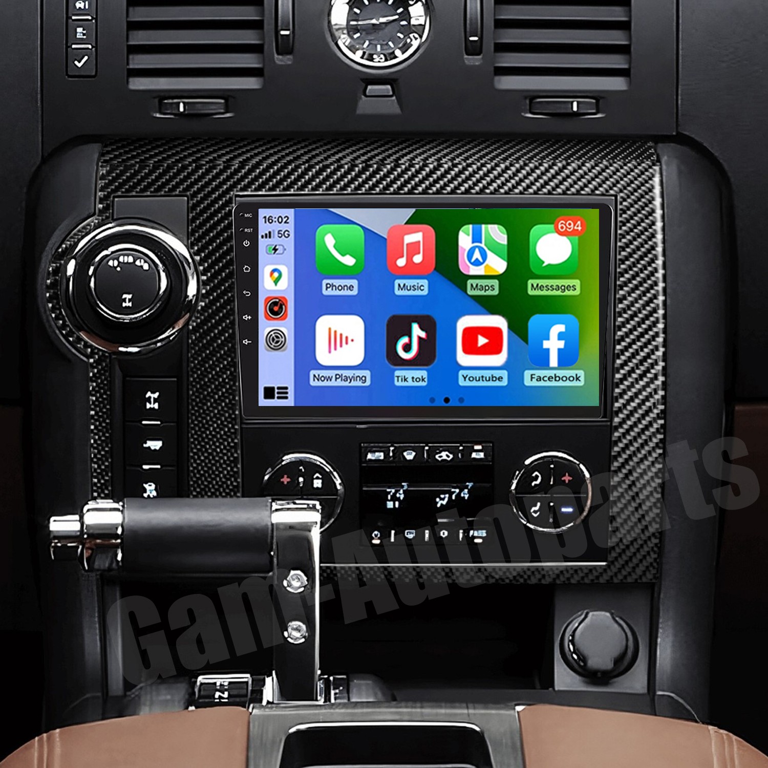 4+64GB Android 14 Apple Carplay Car Stereo Radio GPS DSP For Hummer H2 2008-2009