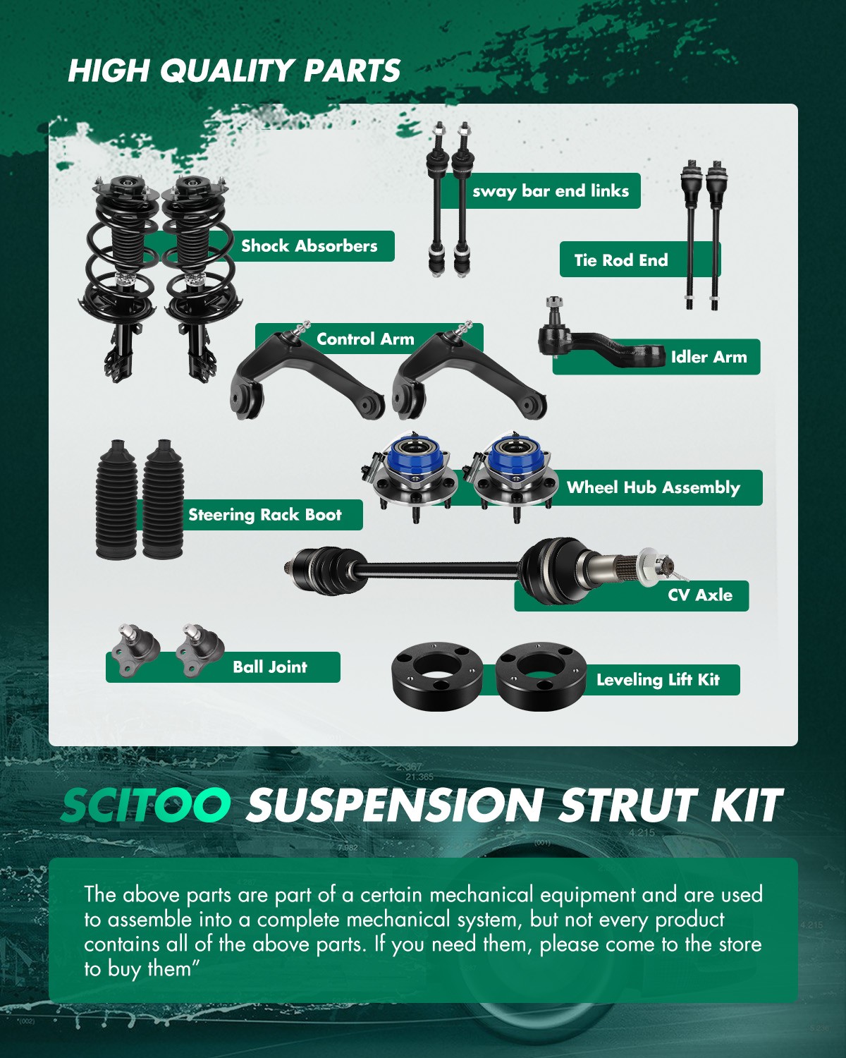 For Trailblazer Envoy XL 4.2L Front Upper Lower Control Arm Strut Tierod Kit