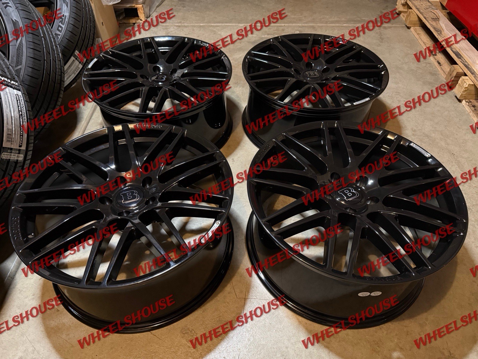 22×10 BRABUS WHEELS GLOSS BLACK RIMS 5×130 G WAGON G500 G550 G55 G63 FULL SET