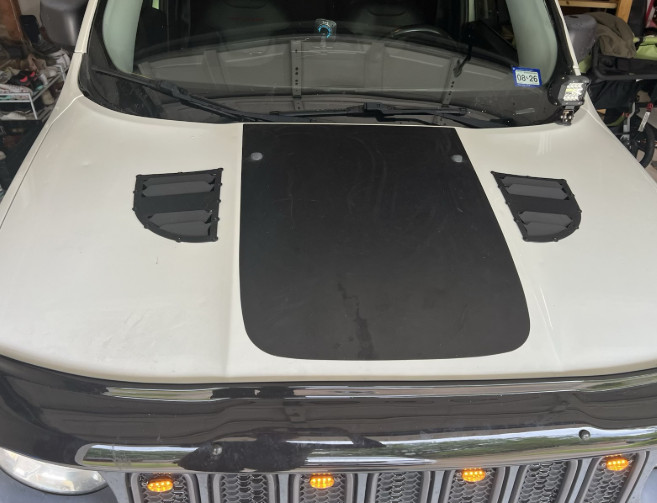 Mini Hood Vent Louver Universal Flat Style Car Truck SUV Jeep Powder coated blk