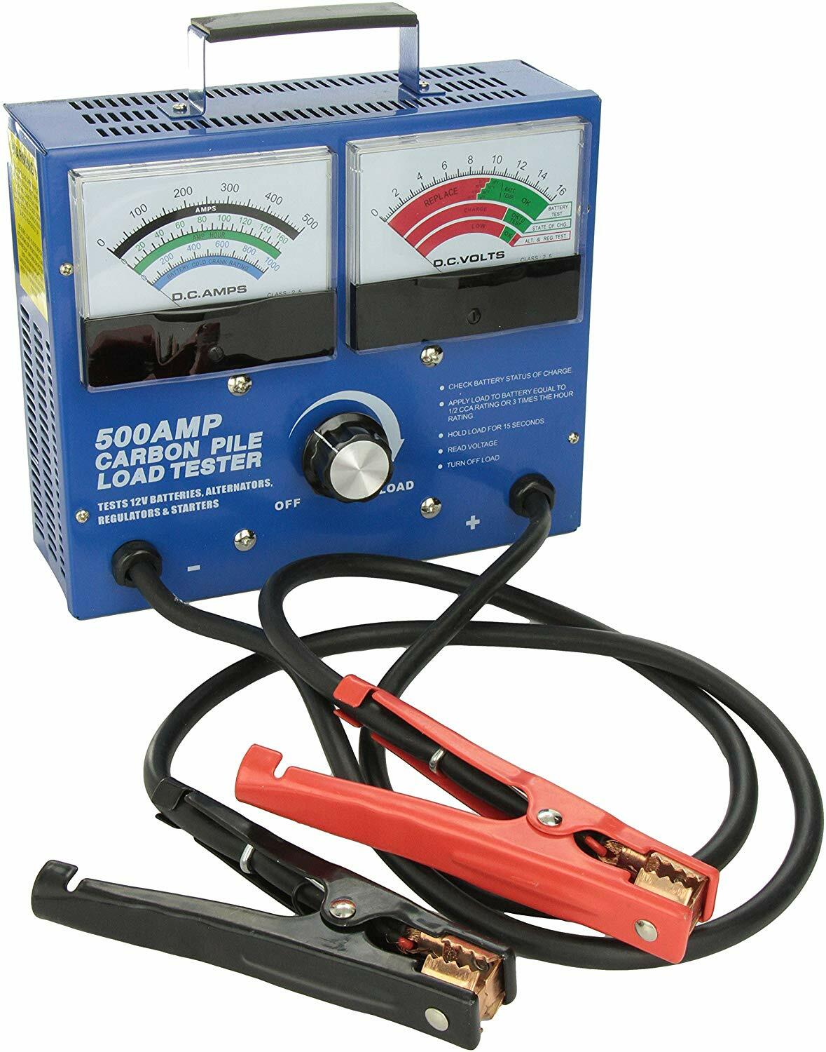 6-12V 500 Amp Carbon Pile Battery Load Tester Alternator Starter 1000CCA Testing