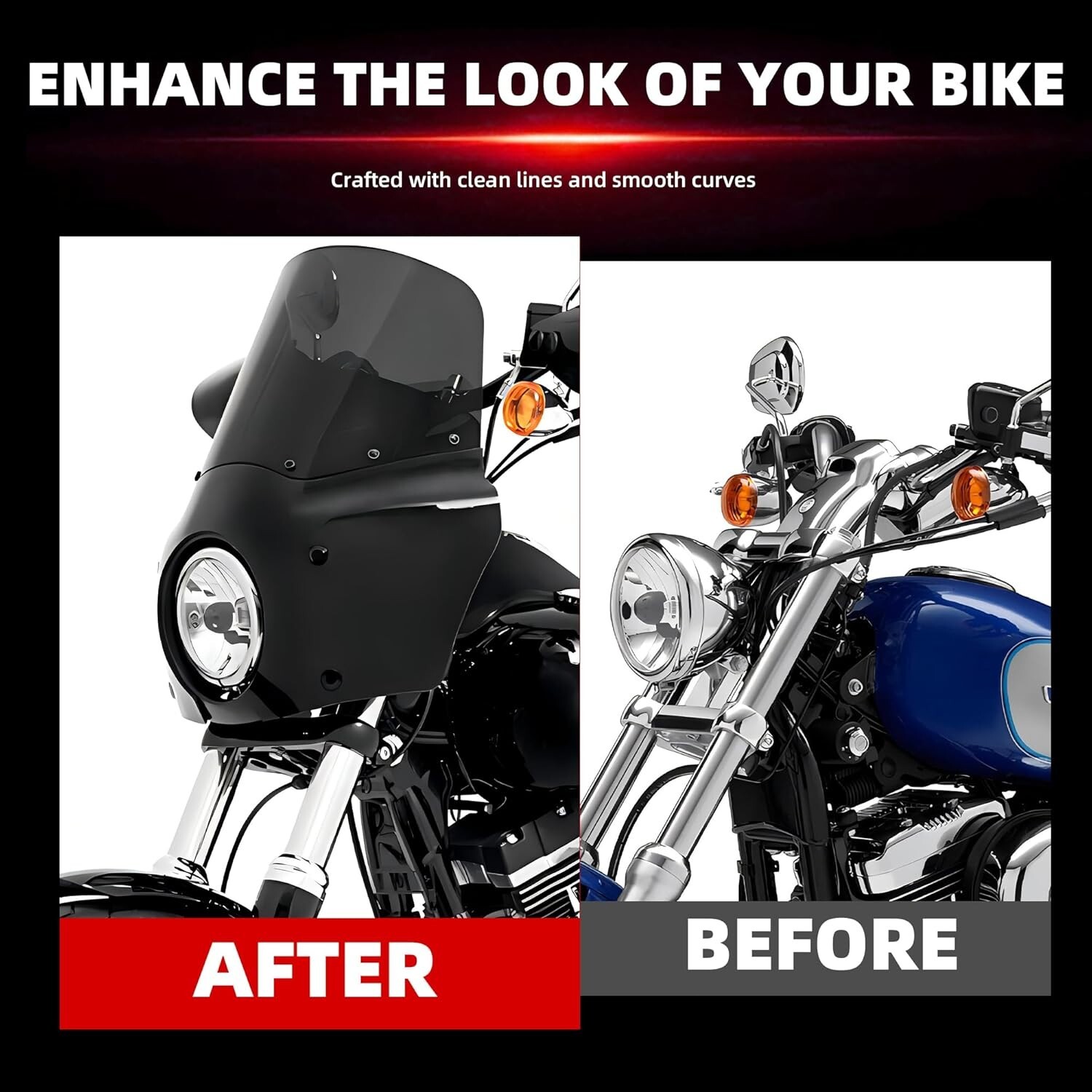 5.75″ Headlight Fairing W/11″ Smoke Windshield For Harley 1986-2015 Sportster