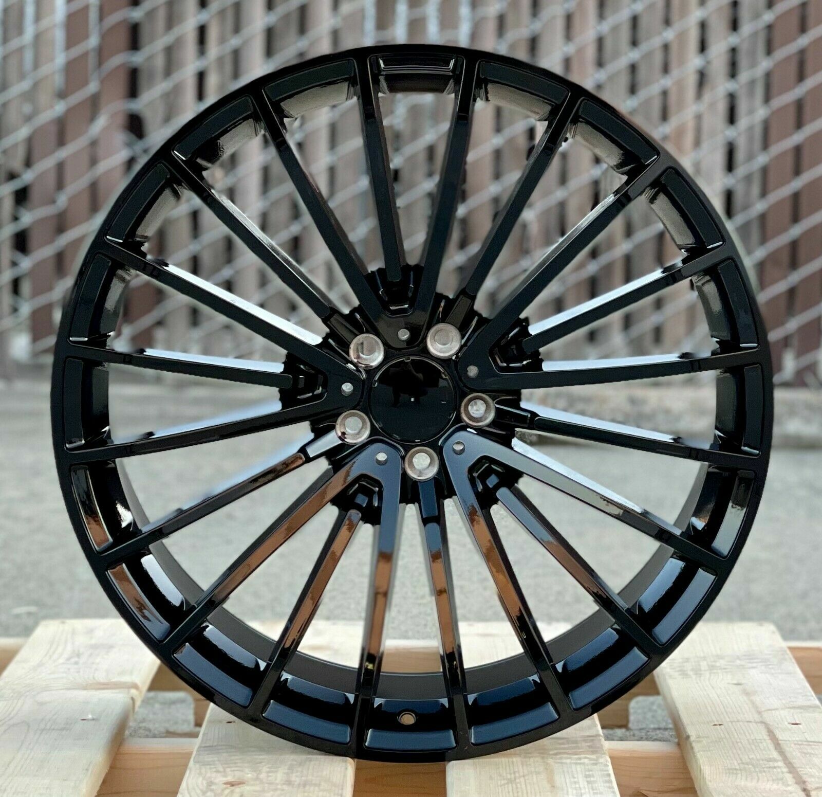 20″ Staggered S580 STYLE 5×112 GLOSS BLACK WHEELS FOR Mercedes SET OF 4 RIMS