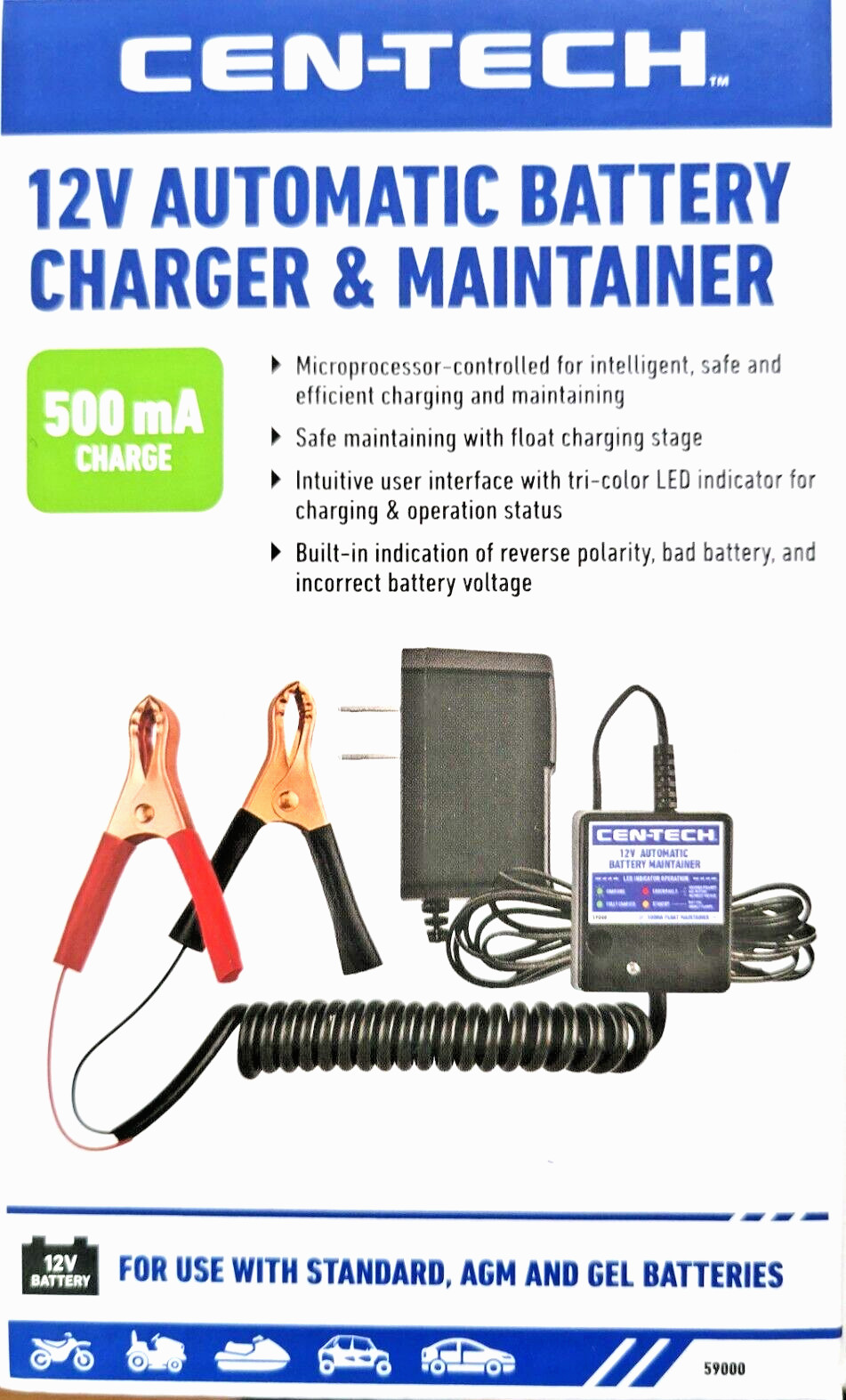 12 Volt Car Battery Charger Maintainer Automatic Float Trickle