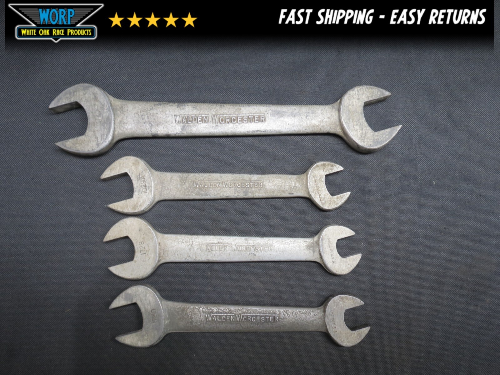 WALDEN WORCESTER USA DOUBLE OPEN WRENCH SET 1 1/8 1″ 13/16 11/16 3/4 9/16 5/8