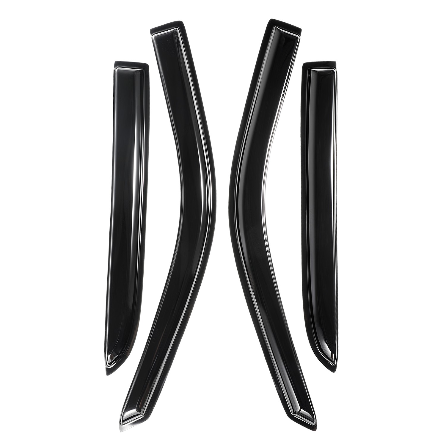 For 2009-2018 Dodge Ram 1500 Crew Cab Window Visor Vent Rain Guards Tape-on