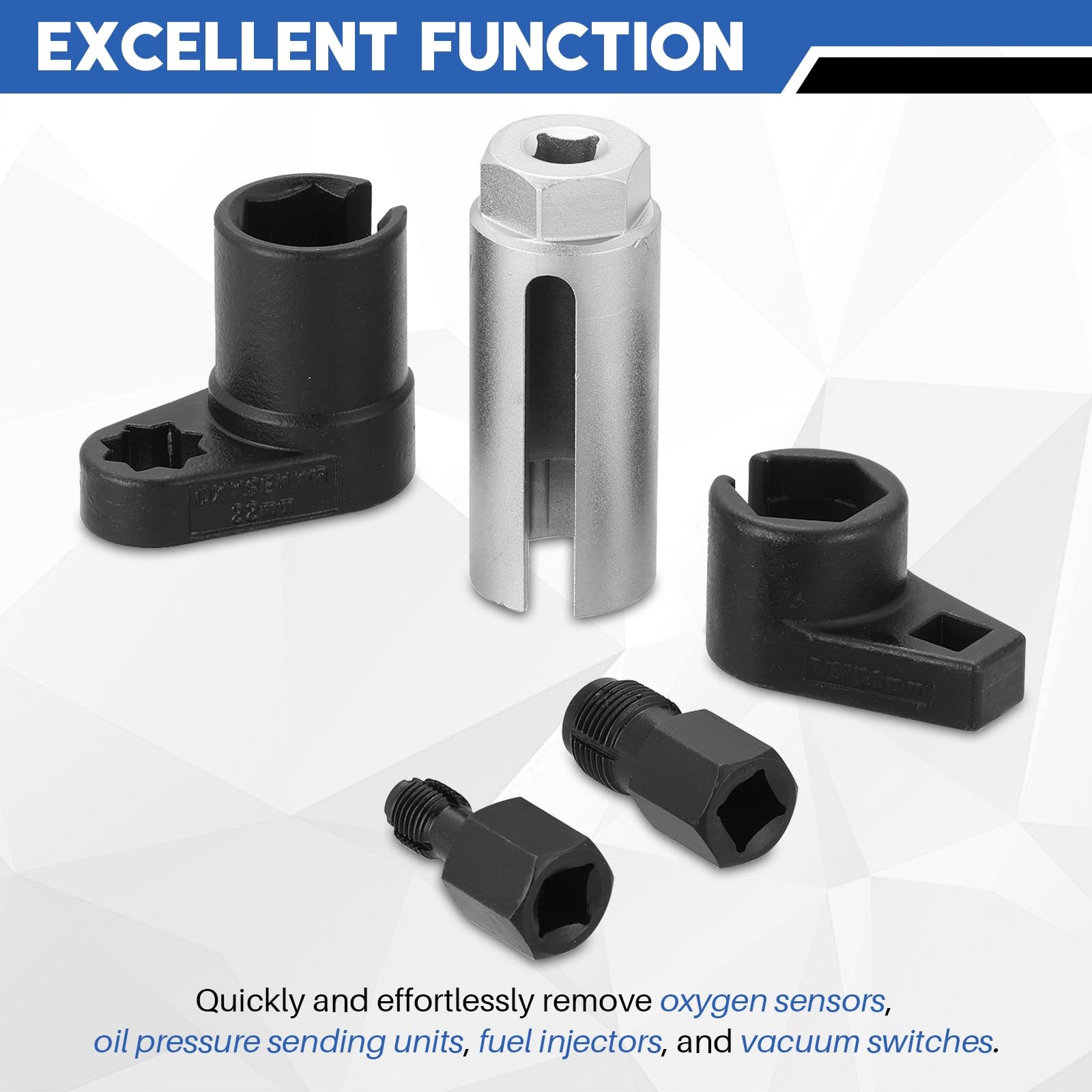 weyleity Automotive Oxygen Sensor Socket Set 5 Pcs