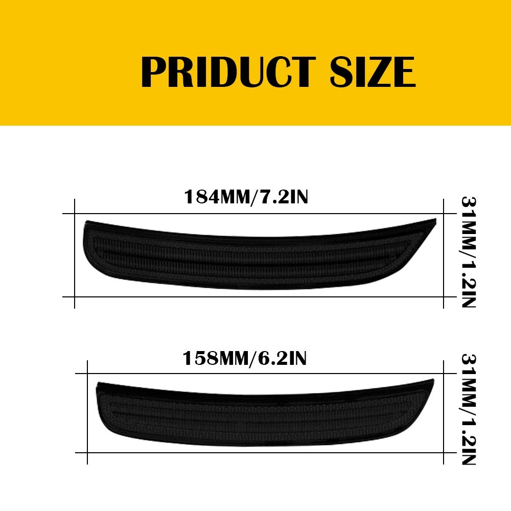 4pc Smoke Lens Led Side Marker Light for 15-22 Dodge Challenger Front Rear White