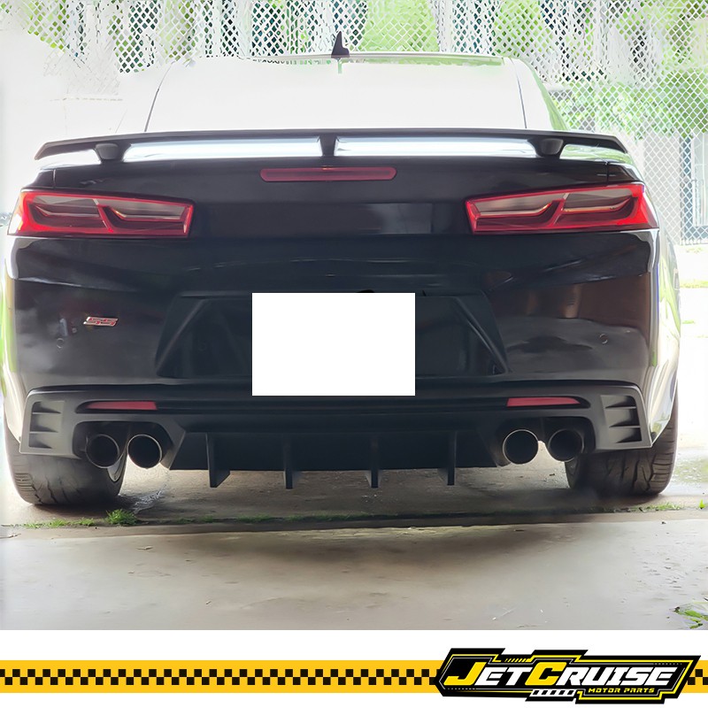 Fits 16-23 Chevy Camaro Rear Bumper Lip Diffuser Matte Black 3pcs PP
